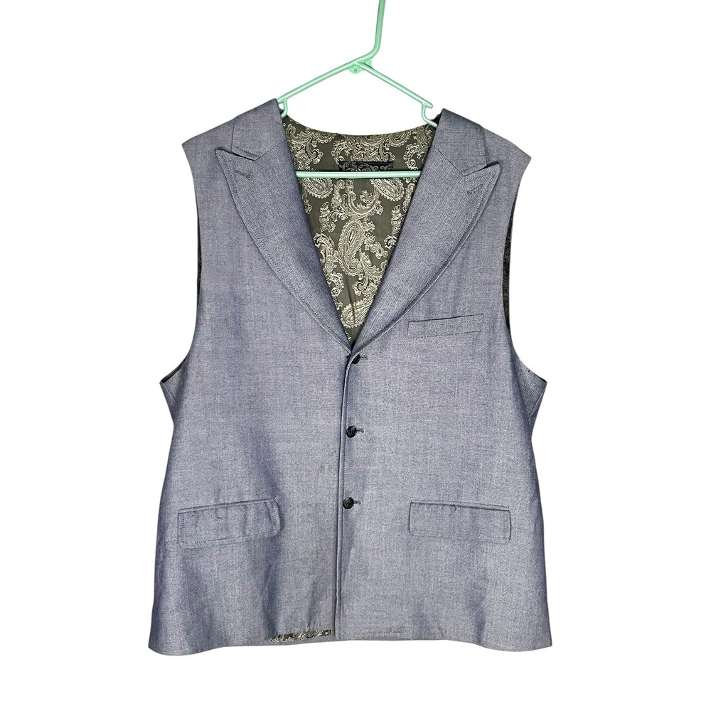 Sambuca Men's Lined Suit Vest Blue Size 42 Chest 44"